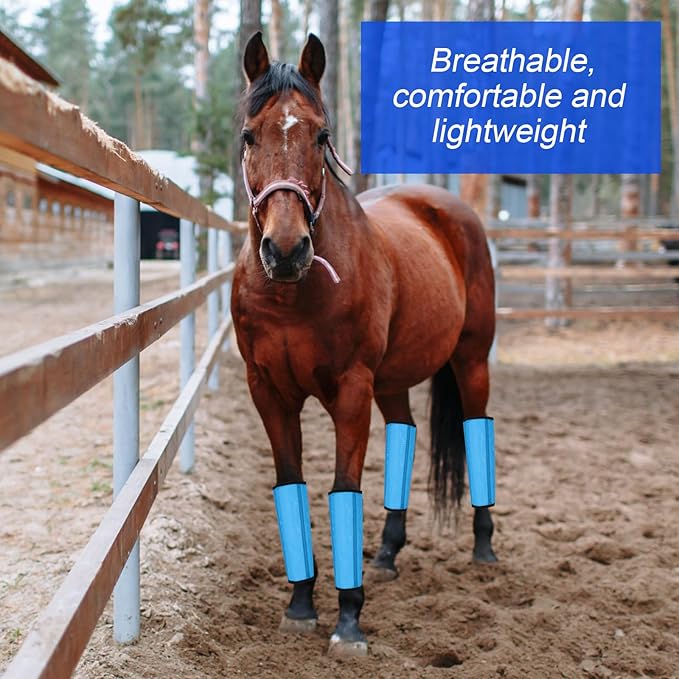 Set of 12 Mesh Fly Boots for Horse Breathable Mesh Horse Boots Protective Horse Leg Loose Wraps Horse Leggings for Preventing Flies and Mosquitoes Bites