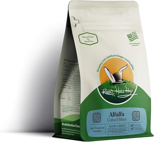Rabbit Hole Hay - All Natural Alfalfa Hay Cubes for Small Pets - 24 oz - Premium Feed