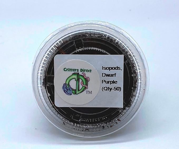 Dwarf Purple Isopods (Qty-50), for Amphibian/Reptile/Invertebrate Bioactive Habitats, by Critters Direct