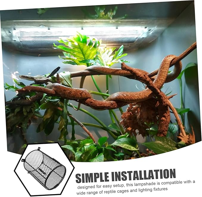 GLEAVI Ceramic Enclosure Heat Lamp Grille Reptile Pet Heating Lamp Removable Lampshade Safety Heater Guard for Reptile Cage