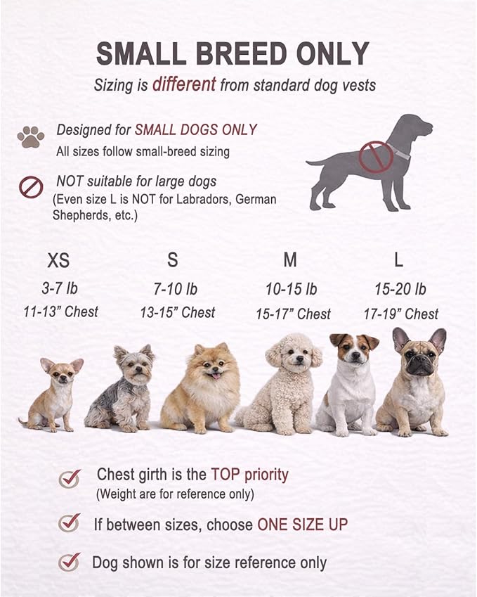 Service Dog Vest for Small Breed Dogs with ID Tag – Lightweight Puppy Harness and Leash Set with 6 PCS Patches, Ideal Service Animal Vest for Training, Complete Service Dog Gear, Red, L