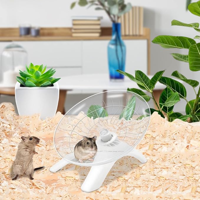 2 Packs, Hamster Water Bottle + Hamster Wheel Hamster Flying Saucer for Dwarf Hamsters Gerbil Mice