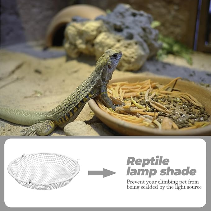 POPETPOP Reptile Heat Lamp Cover Iron Mesh - Scald Lampshade Reptile Protection Heater Lamp Guard for Pet Snake Lizard Turtle