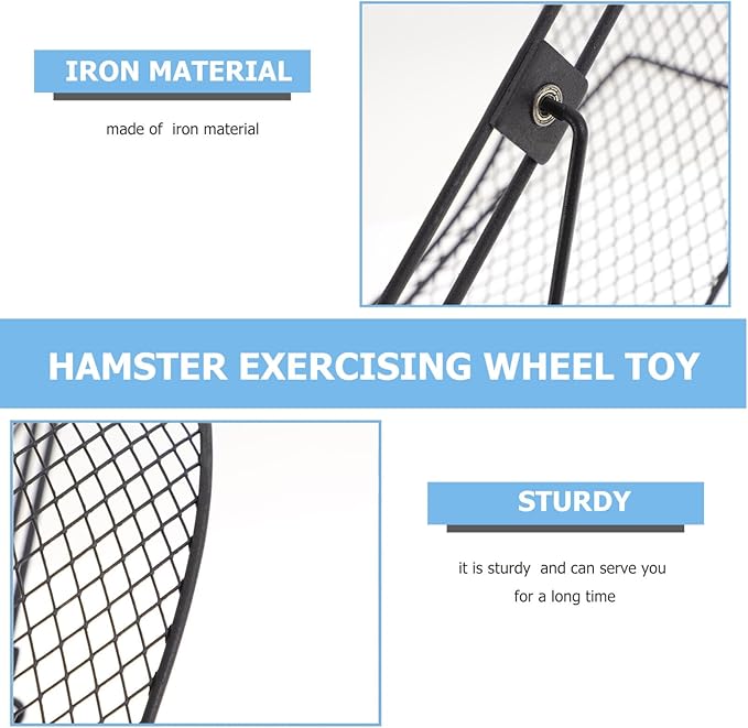 Garneck Hamster Running Wheel Exercise Accessories Whee-lo Toy Rat Cage Accessories Iron Hamster Exercise Plaything Squirrel Playing Wheel Iron Squirrel Toy Rat