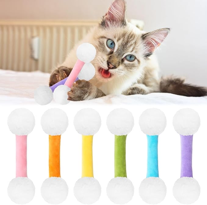 CiyvoLyeen Plush Cotton Swab Catnip Toys for Indoor Cats 6 Pack by CiyvoLyeen