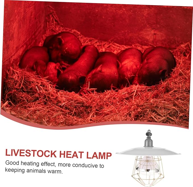 LIOOBO Poultry Heat Lamp Set Heat Lamp Heater for Chickens Pigs Reptiles Pet Warming Light Safe