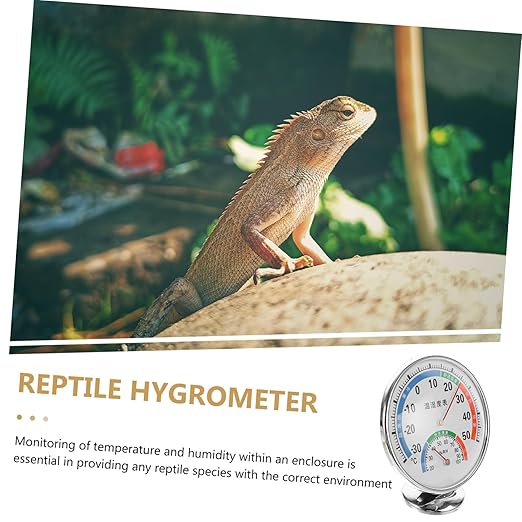 Reptile Thermometer and Hygrometer Dual Gauge for Terrarium Easy Read Color-Coded Humidity and Temperature Monitor for Reptile Tanks and Enclosures