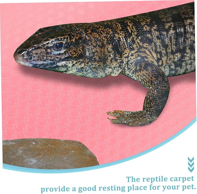 Toyvian Reptile Carpet Mat for Bearded Dragon Gecko Lizard and Snake Sturdy Tank Substrate Non-Slip Design for Reptile Terrariums and Habitats