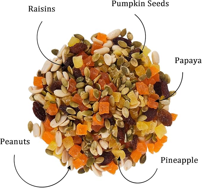 Tropical Fruit & Nut Mix - Chinchilla Food, Suitable for Rabbits, Guinea Pigs, Sugar Gliders & Small Herbivores (1.2 lb, Pack of 1)