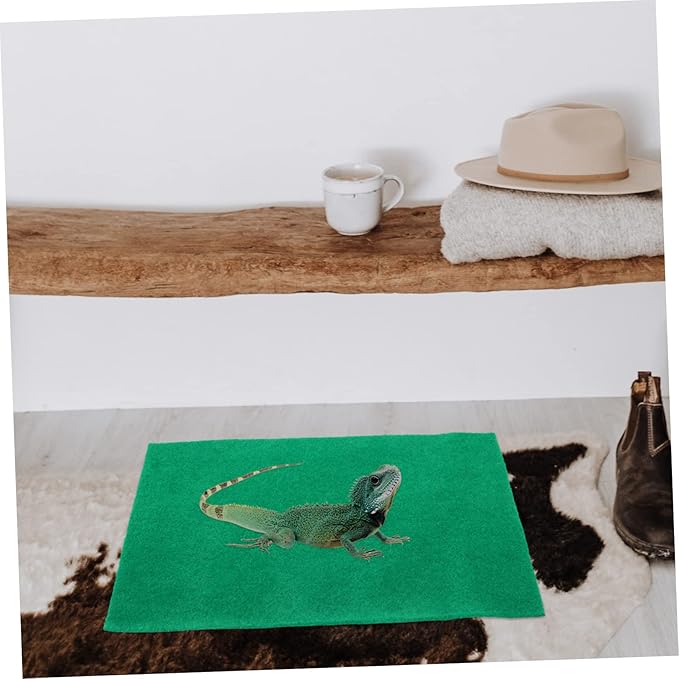 Garneck 2PCS Reptile Mat Wear-Resistant Tortoise Bedding Convenient Snake Carpet Moisture-Absorbing Terrarium Liner for Lizards Snakes and Turtles