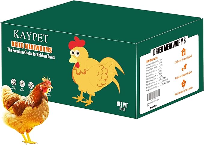 Dried Mealworms 10LB Pure Natural Non-GMO Mealworms for Chicken Ducks and Wild Birds High Protein Chicken Feed and Bird Food