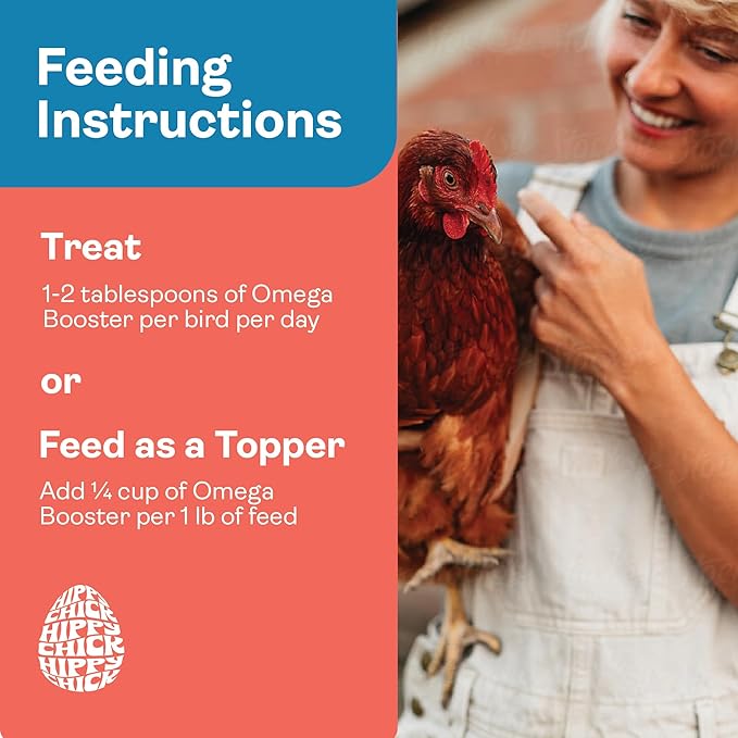 Hippy Chick Egg Booster for Chickens – Omega-3 Vitamin Supplement for Laying Hens – Egg & Feather Health Support – Natural Poultry Treat and Layer Feed Additive