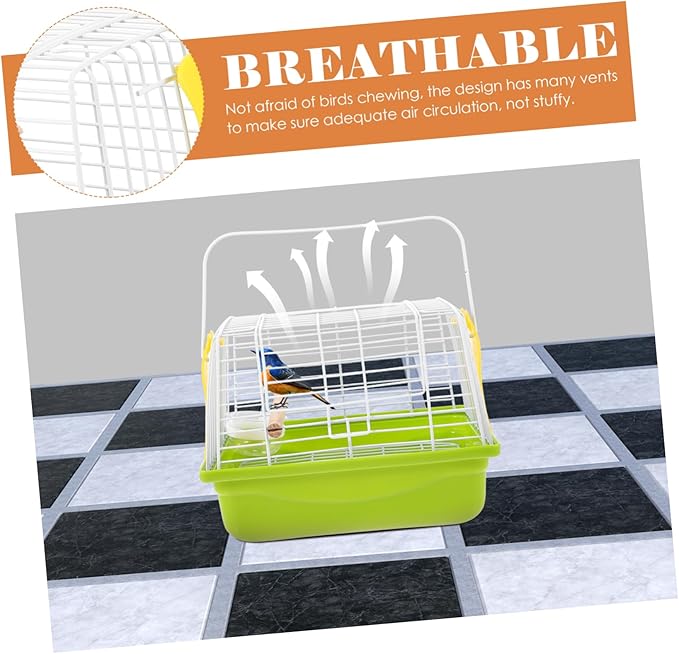 Mipcase 1Set Portable Metal Bird Carrier Travel Cage for Parrots Birds Lightweight Design Secure Comfortable for Outdoor Use for Parakeets Pet Birds