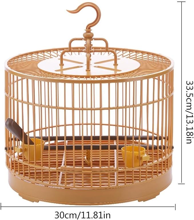 ENGENDER Bird Cage Lightweight Bird Carrier Portable Bird Cage Bag Feeding Cup Plastic Bird Travel Cage for Xuanfeng Canary Love Bird Breeding Cage Parakeet Cage