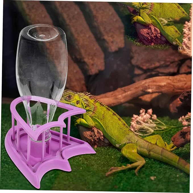 Happyyami Reptile Food Water Supply Tortoise Water Dish Lizard Tray Reusable Reptile Waterer Daily Use Tortoise Supplies