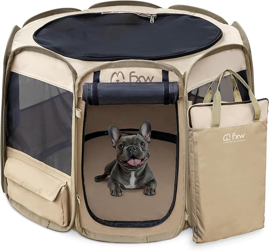 FXW Gotent Unleashed Dog Playpen Designed for Indoor/Outdoor/Travel Use, Suitable for Puppy and Small Dogs, Portable & Foldable, 36 inch│Patent Pending