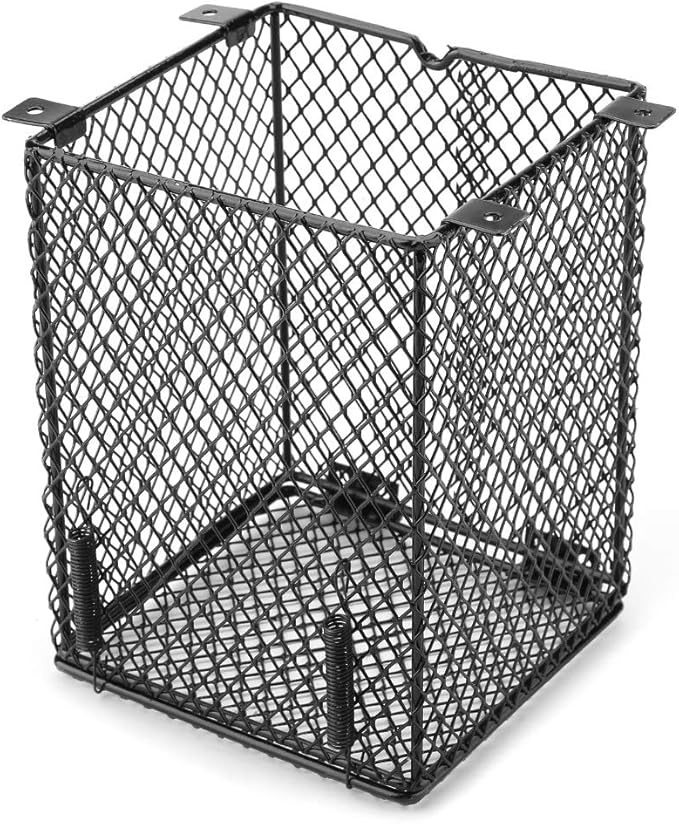 Reptile Lamp Cover, Iron Material, 6 Inch Height, Screws, Day Night Heating Ceramic Bulb, Cylinder Shape, for Reptile Lamps, with Pet Anti Scald Mesh (Rectangular)