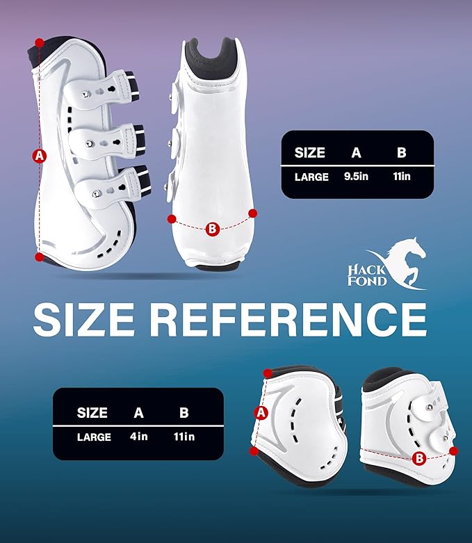Horse Tendon Boots, Fetlock Boots & Open Front Boots for Jumping, Set of 4, Horse Protection Leg Guard