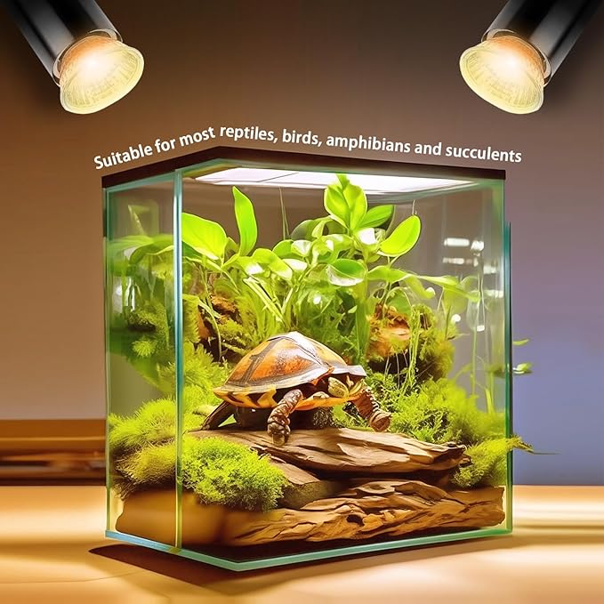 2-Pack 25W UVA Bulbs, Light Turtle Heat Lamp for Reptiles and Amphibian Tanks, Terrariums and Cages, Fit E26 Heat Reptile Lamp,Works with Various Lamp Fixtures,for Lizards, Snakes, Turtles