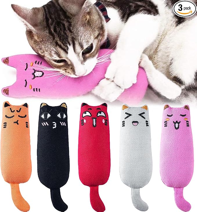 Legendog 5Pcs Bite Resistant Catnip Toy for Cats,Catnip Filled Cartoon Mice Cat Teething Chew Toy by Unknown