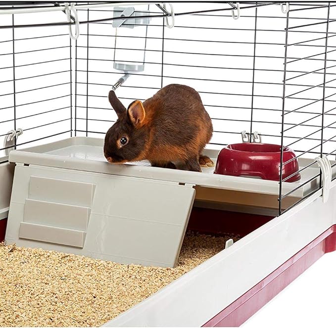 Ferplast Krolik XXL Rabbit Cage w/Wire Extension | Rabbit Cage Includes All Accessories & Measures 63.8L x 23.62W x 19.68H Inches | 1-Year Warranty