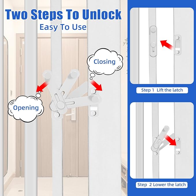 SHYUJAJIE 55 Inch Extra Tall Pet Gate for Cats,29.92"-43" Adjustable Wide Dog Gates,Pressure Mounted Walk Through Tall Pets Gate for Doorways,Hallway,Stairs(White)