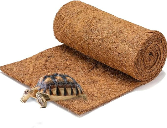 Hamiledyi 118x11.8in Reptile Carpet Coconut Fiber Substrate Large Snake Bedding Coco Liner Roll Mat for Bearded Dragon Tortoise Lizard Habitat Pad Garden Decoration