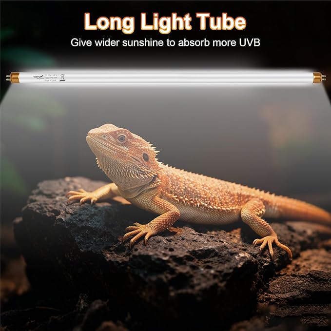 UVB Light for Reptiles Bearded Dragon, 3 Pack T5 UVB Reptile Light UVB Bulb 10.0 39W UVA UVB Reptile Light Bulb Terrarium Light Lamp Tube for Turtle Chameleon Leopard Gecko Snake Tank, 34 Inch