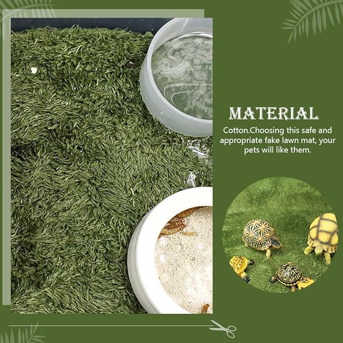 Abaodam Comfortable Lizard Cage Bedding Carpet for Reptiles Fake Lawn Mat for Turtle Tank Decor