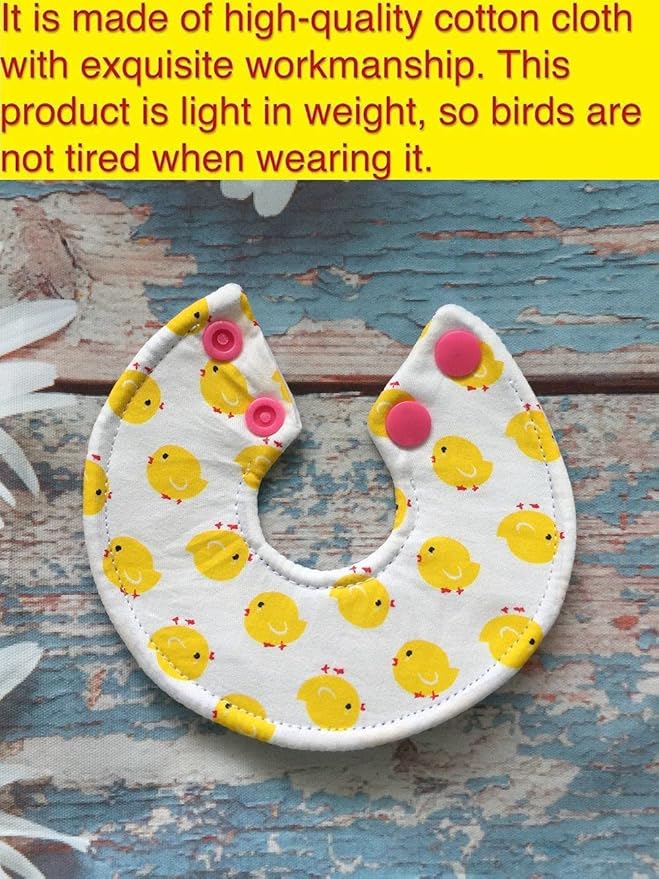 Adjustable Bird Collar - Recovery Collar Parrot Elizabeth Collar for Feather Plucking Feather Protector Shield with Soft Padded Cotton Neck Cone Anti-bite Anti-Licking Wound Healing (M,Yellow)