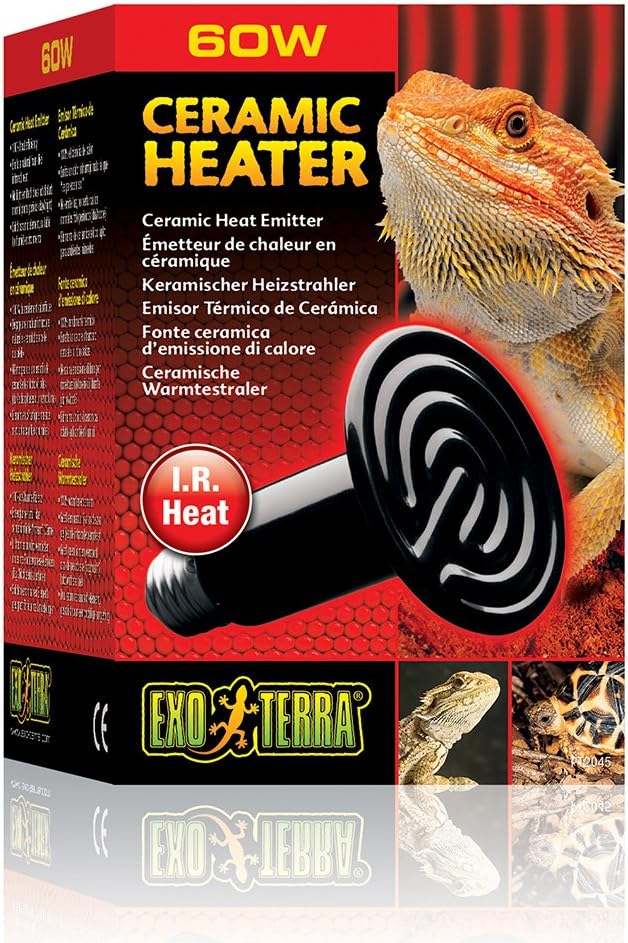 Exo Terra's Ceramic Heater - 60 W Lamp Pack for Reptile Heat, Ceramic Emitter with 150-Watt Ceramic Heat Emitter, Compatible with Exo Terra Light and Thermostat