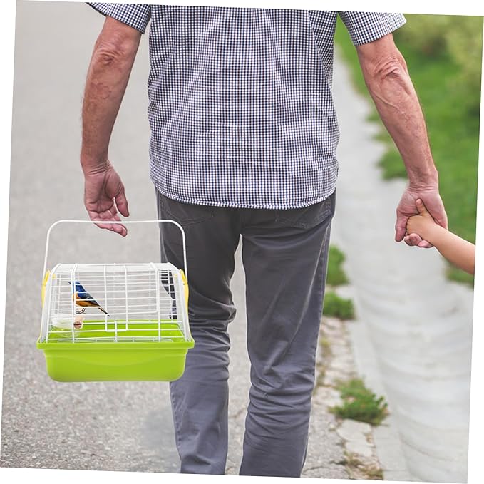 Mipcase 1Set Portable Metal Bird Carrier Travel Cage for Parrots Birds Lightweight Design Secure Comfortable for Outdoor Use for Parakeets Pet Birds