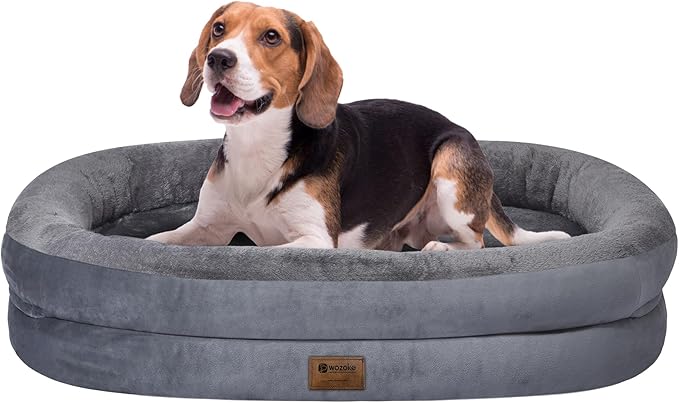 Orthopedic Dog Bed for Medium Dogs, Waterproof Dog Bed with Removable Bolsters, Egg Crate Foam Pet Couch for Medium Size Dog with Machine Washable Cover & Non-Slip Bottom, Dark Grey