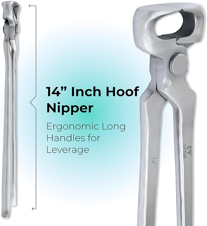 14" Hoof Nipper, Carbon Steel & Chrome Vanadium Farrier Tool for Horses – Durable, Sharp & Rust-Resistant