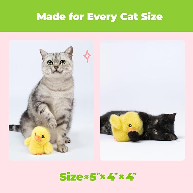 Best Pet Supplies Catify Interactive Flapping Cat Toy - Duckling, Yellow - Image 7