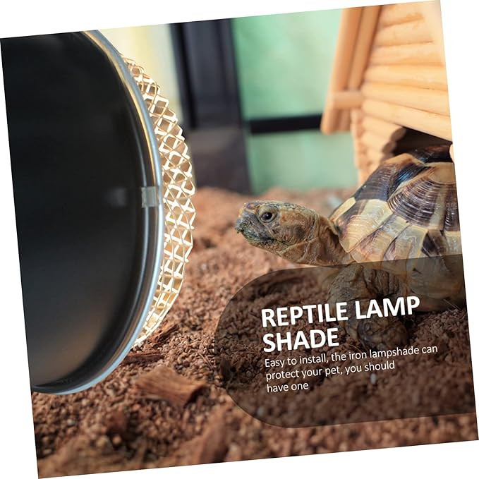 FRCOLOR 2pcs Reptile Heat Lamp Mesh Cover Protective Shade for Reptile Box Easy to Install for Basking Turtles and Lizards Safe and Practical Heating