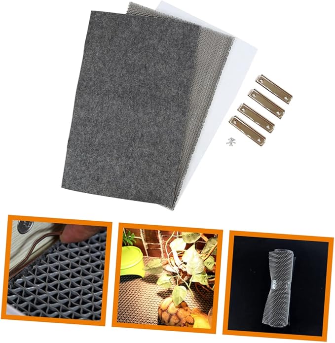 Abaodam 1set Reptile Terrarium Mat Liner Snake Bedding and Moisture Retention Carpet for Turtles Lizards and Snakes Washable and Reusable Reptile Habitat Flooring Gray