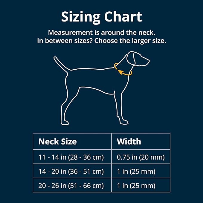 Ruffwear, Crag Dog Collar, Stylish Adventure Collar with Premium Reflective Design, Quick Release Buckle, Lightweight All-Day Comfort, Midnight Wave, 14"-20"