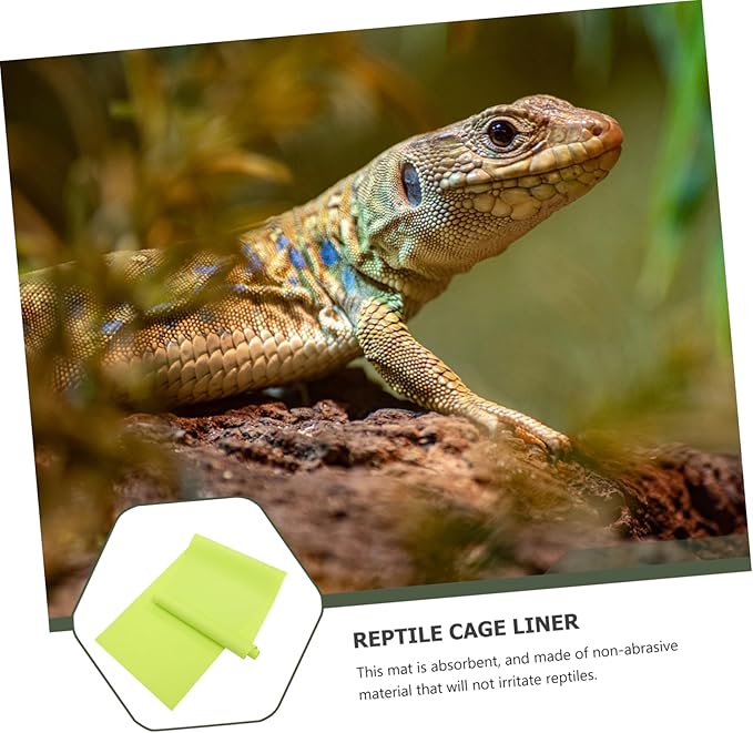 Mikikit 2pcs Reptile Carpet Liner Mat for Terrariums and Bedding for Snakes Turtles and Lizards Green for Tanks