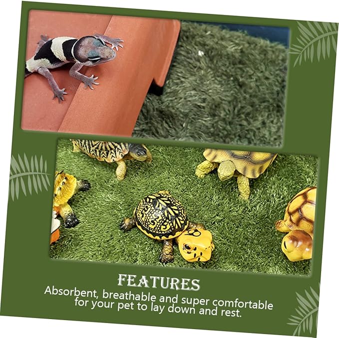 GALPADA Reusable Fake Moss Carpet PET Mat for Reptile Terrarium Liner Moisture Retaining Amphibian and Turtle Bedding Non-Adhesive Reptile Accessory