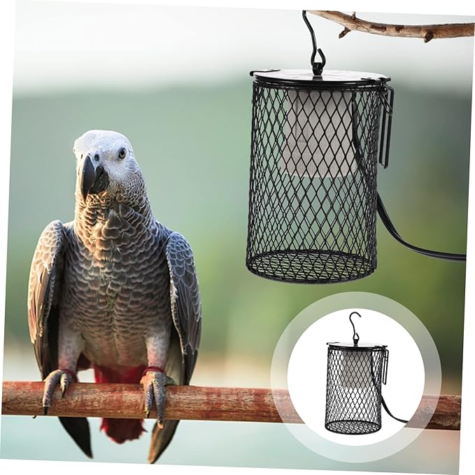Reptile Scald Lamp Shade for Heating Lamp Easy Installation Incubator Cage Accessory Protects Pets from Burns Suitable for Reptile Tanks and Parrot Cages US Plug