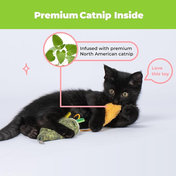 Best Pet Supplies Catify Interactive Cat Toy with Catnip - Sushi Rolls Set - Image 3