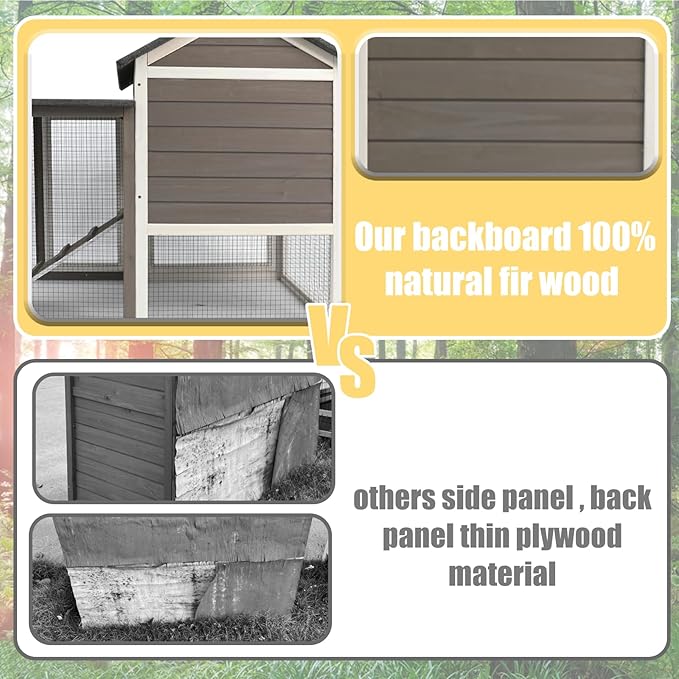 Ketive Rabbit Hutch Indoor Bunny Hutch Outdoor Wooden Rabbit Cages Indoor Rabbit Hutch with Pull Out Tray Large Rabbit Hutch Bunny Hutch Waterproof Asphalt Roof Guinea Pig Cages Pet House