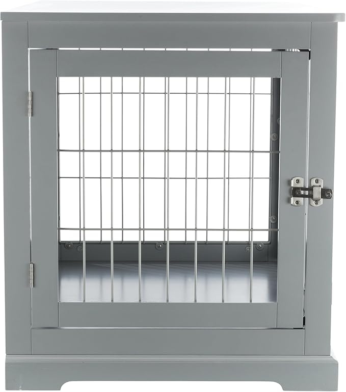 Trixie 32.7" Indoor Dog Crate, Wooden Crate Table for Dogs Up to 50 lb, Medium Dog Kennel, Perfect in Any Room, Gray