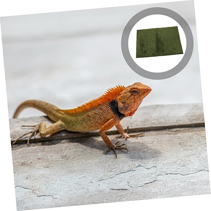 Abaodam Reptile Carpet Mat Imitation Grass Liner for Terrarium Moisture Retaining Bedding for Tortoises and Amphibians Easy to Clean