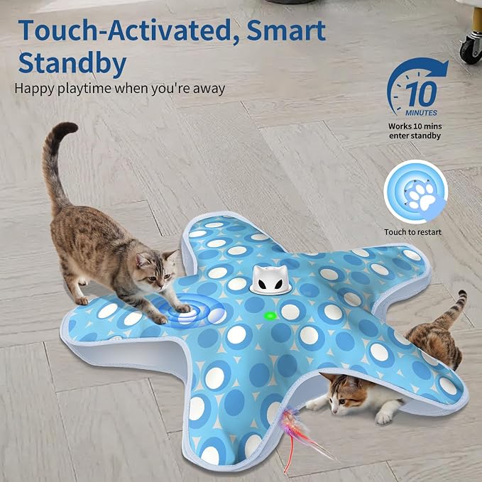 Interactive Cat Toys for Indoor Cats with Moving Concealed Feathers - Image 2
