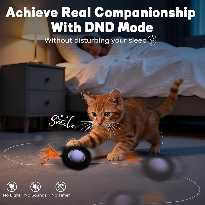 Interactive Cat Toy, Motion Activated Ball & 7 Holes Maze Hide and Seek Mat - Image 6