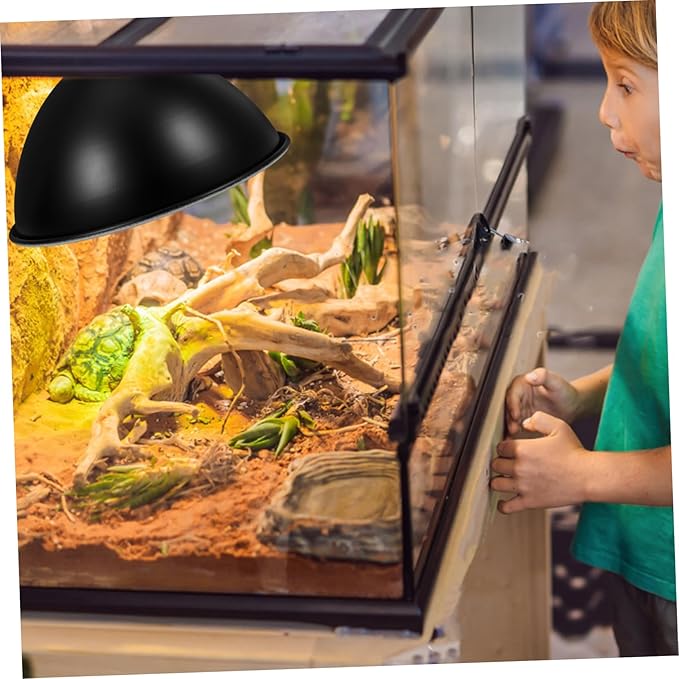 1pc Reptile Box Heat Lamp Reflector Cover Insulated Lampshade for Basking Light Easy to Install Energy Efficient Design for Bearded Dragons Turtles and Lizards