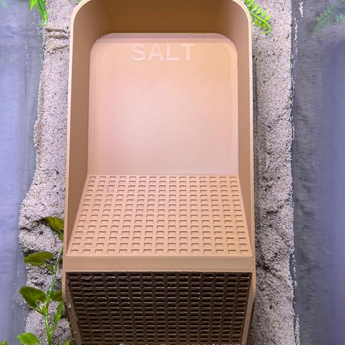 Chatelet Hermit Crab, Lizard, Turtle, Amphibian XL Watering Pool | Platform Pool Accessory with Access Ramp for Pet Habitats | 9.75" x 5" | Made in USA (X-Large) (Salt Only, Tan)