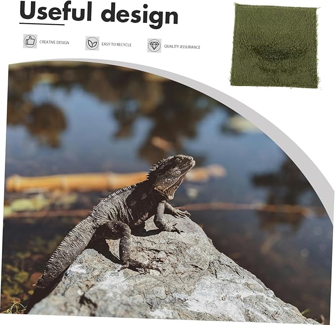 WOONEKY Reptile Carpet Mat for Tortoise Enclosure Gecko Tank Rug Reptile Bedding Lizard Habitat Liner Easy to Clean